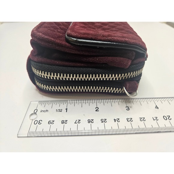 Vera Bradley Quilted Velour Burgundy Wristlet Clutch Wallet Organizer - Picture 6 of 10